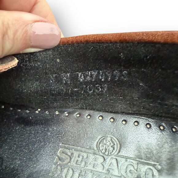 Sebago Tassel Loafers Two Tone Black Brown Leather Moc Shoes Women's size 8 - Picture 10 of 12